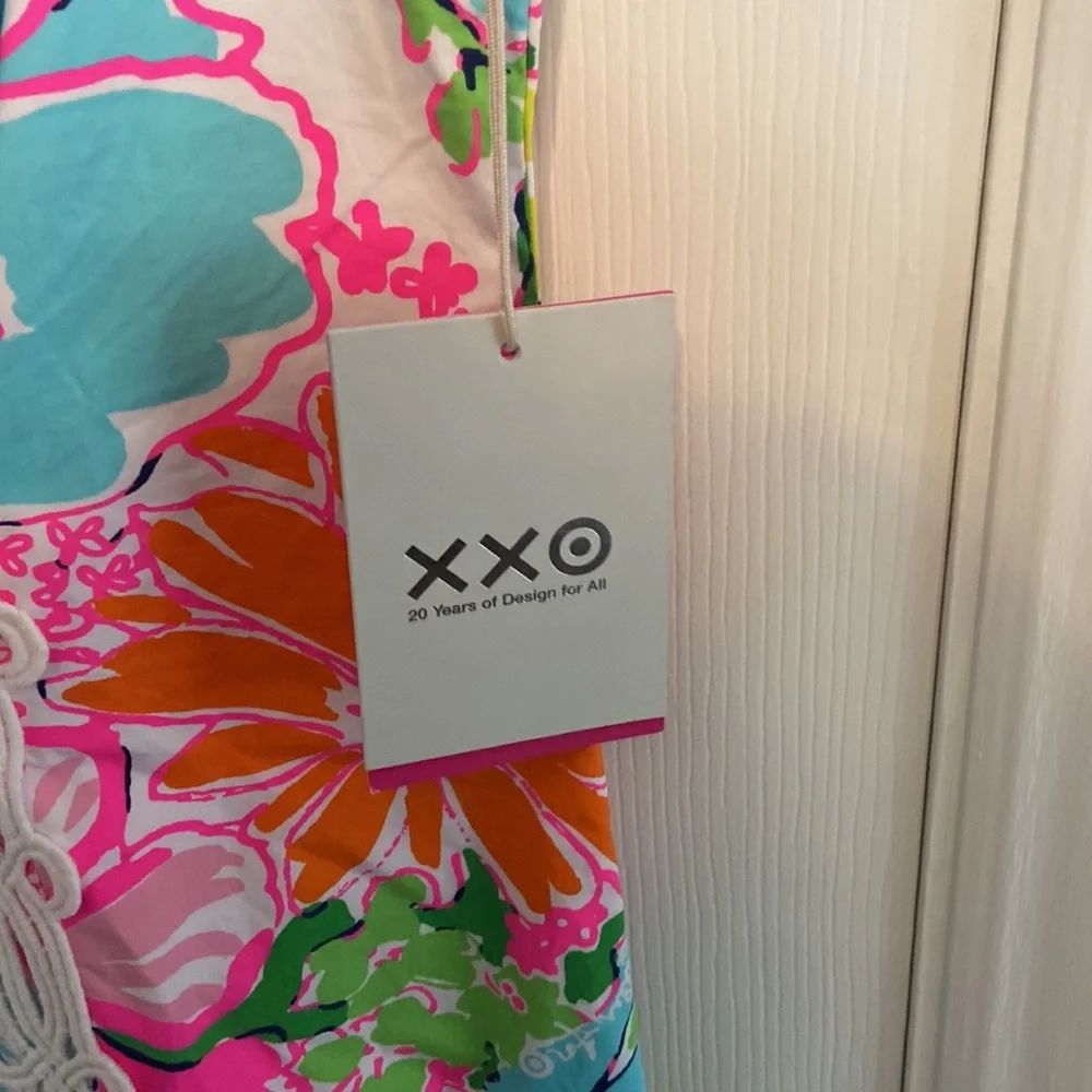 Lilly Pulitzer for Target Floral Mini Dress - Pink, Green, Orange - Picture 3 of 4